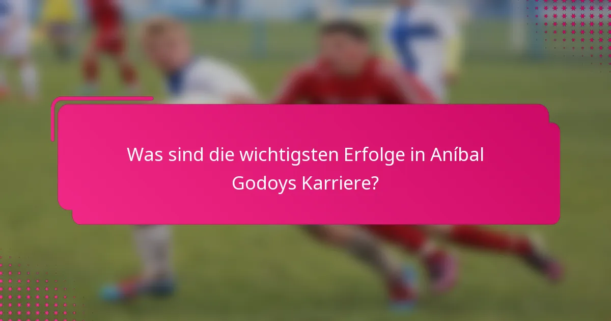 Was sind die wichtigsten Erfolge in Aníbal Godoys Karriere?