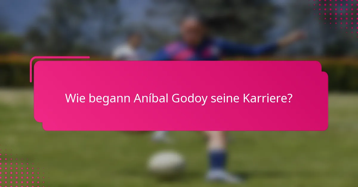 Wie begann Aníbal Godoy seine Karriere?