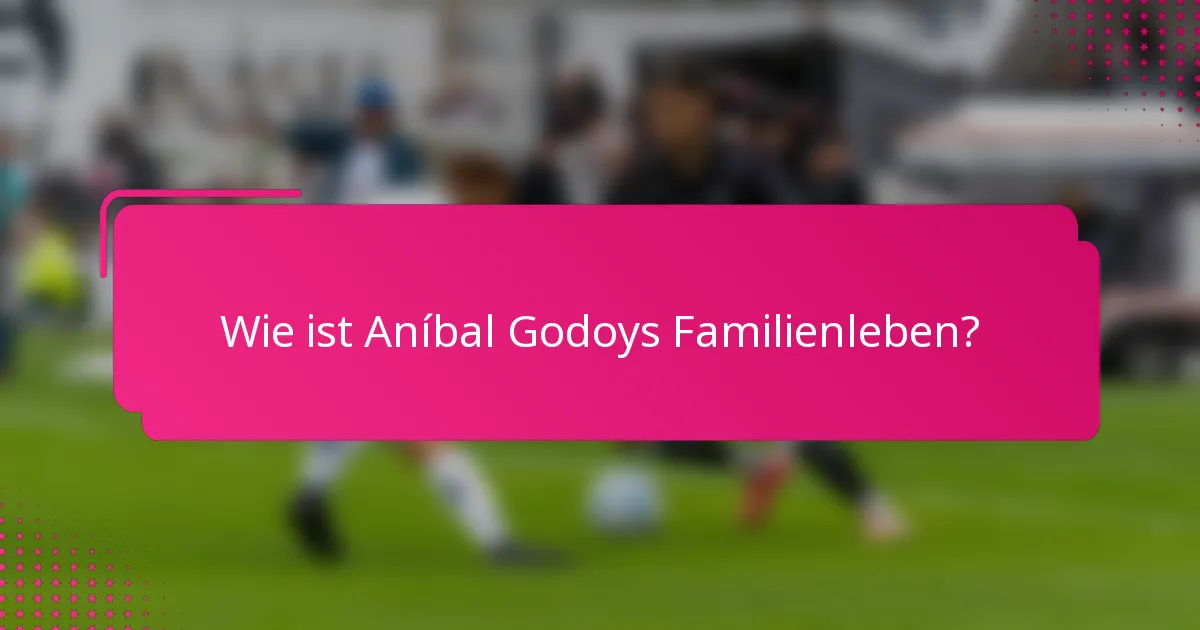 Wie ist Aníbal Godoys Familienleben?